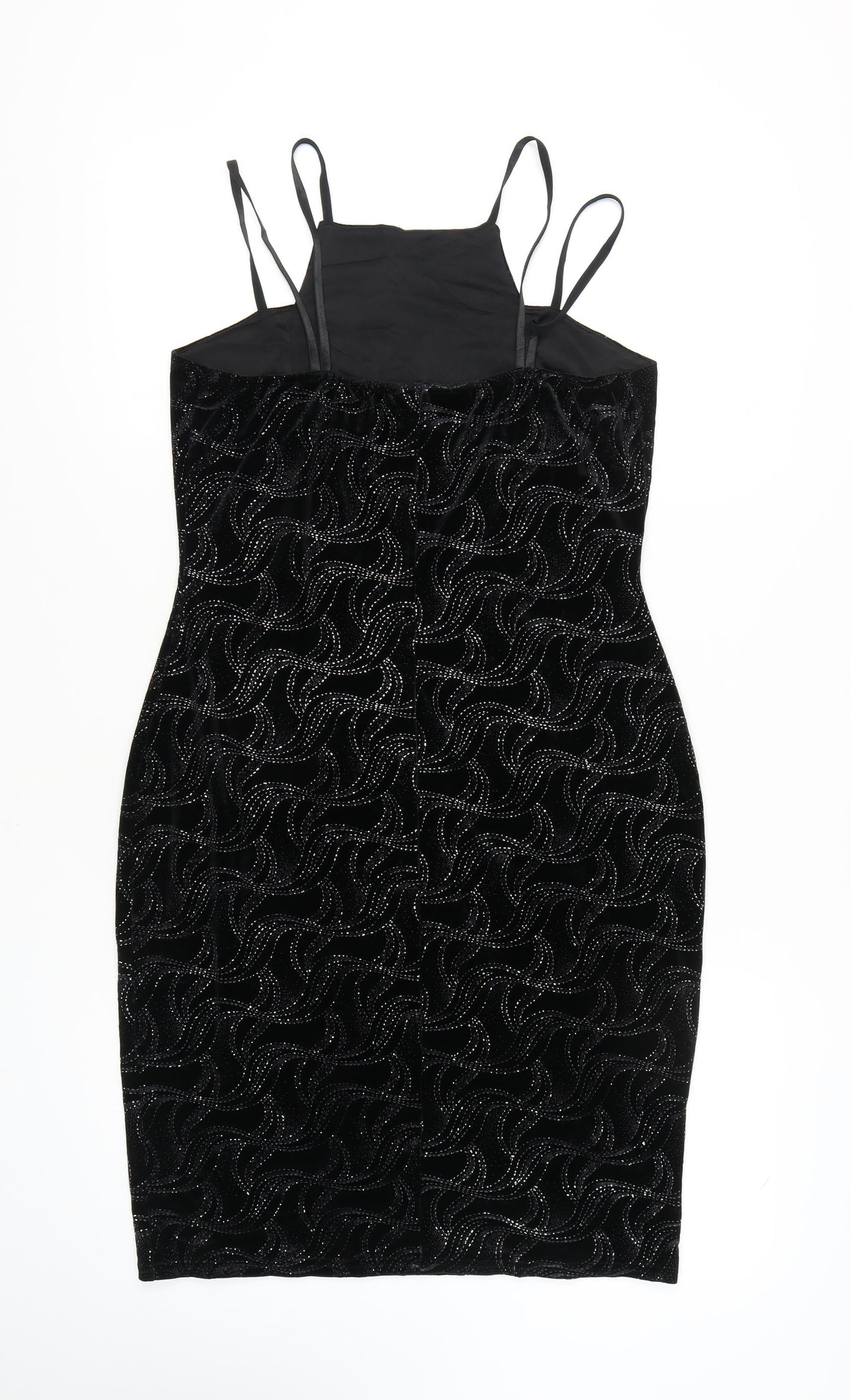 Quiz Women's Black Bodycon Mini Dress Size 16