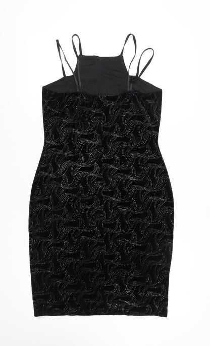 Quiz Women's Black Bodycon Mini Dress Size 16