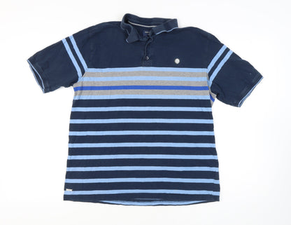 Manchester City Men's Blue Striped Polo Shirt XL