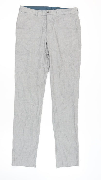 Zara Man Grey Trousers, Men's M, Straight Leg