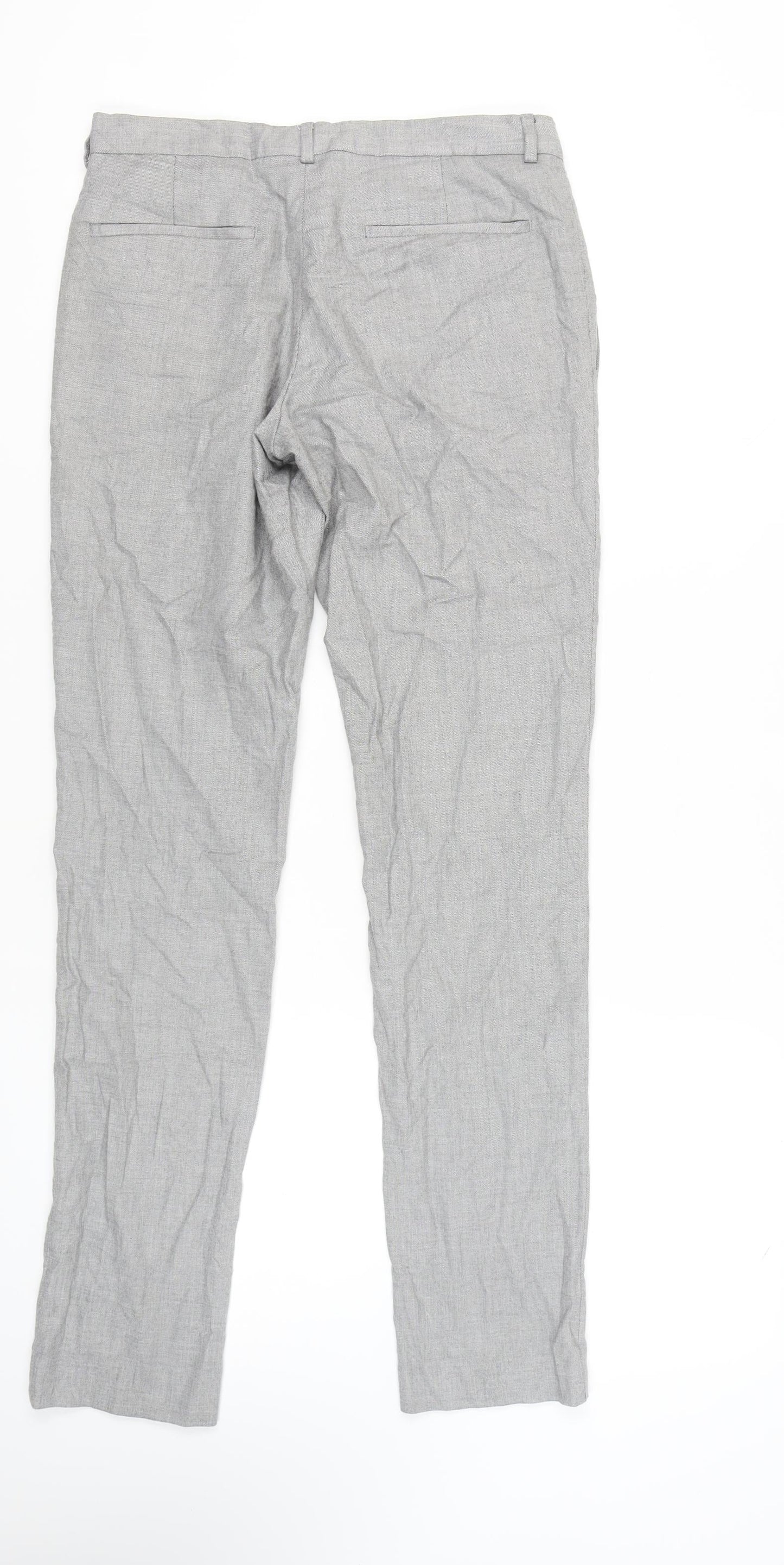 Zara Man Grey Trousers, Men's M, Straight Leg