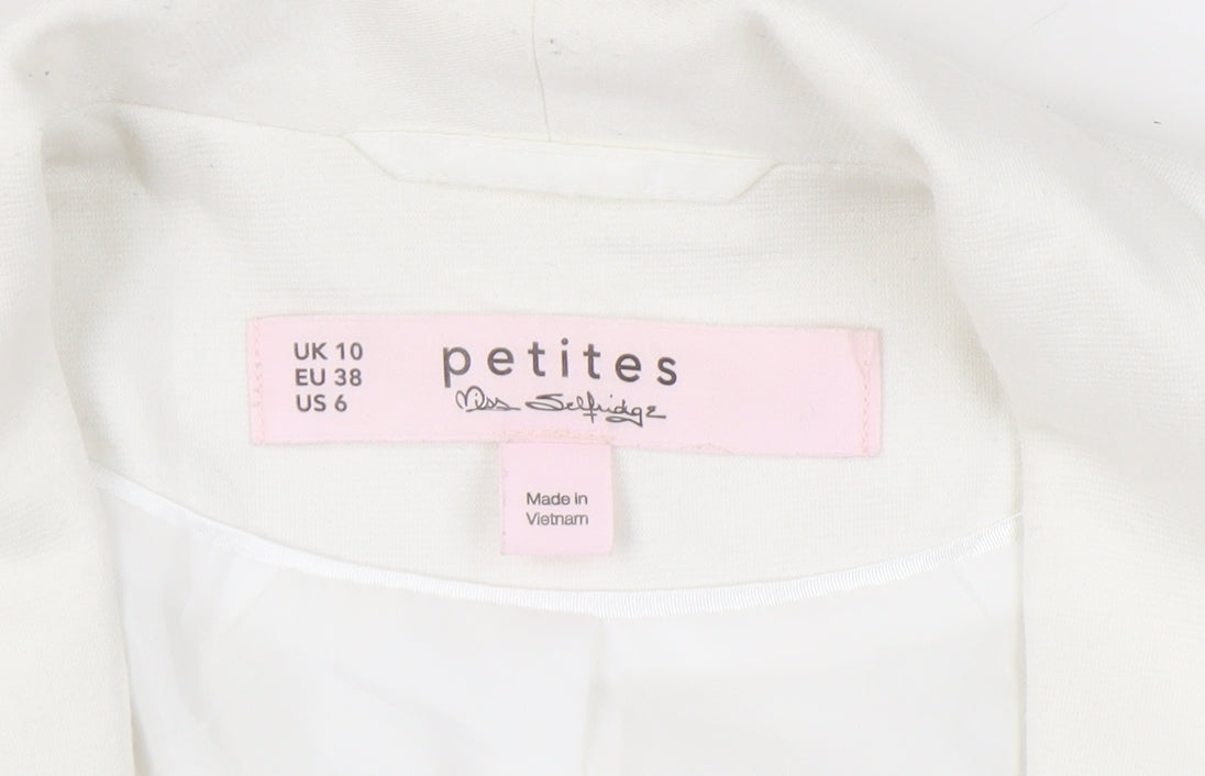 Miss Selfridge Women's White Blazer Size 10 Petites
