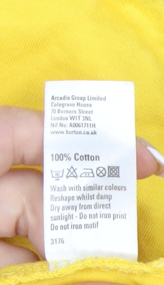 Mens UK Size XL Burton Yellow  T-Shirt