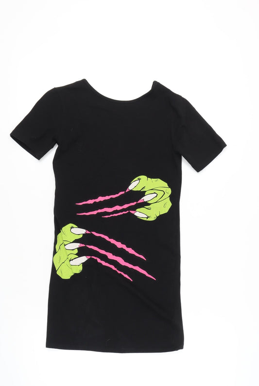 Topshop Women's Black T-Shirt Dress Size 10
