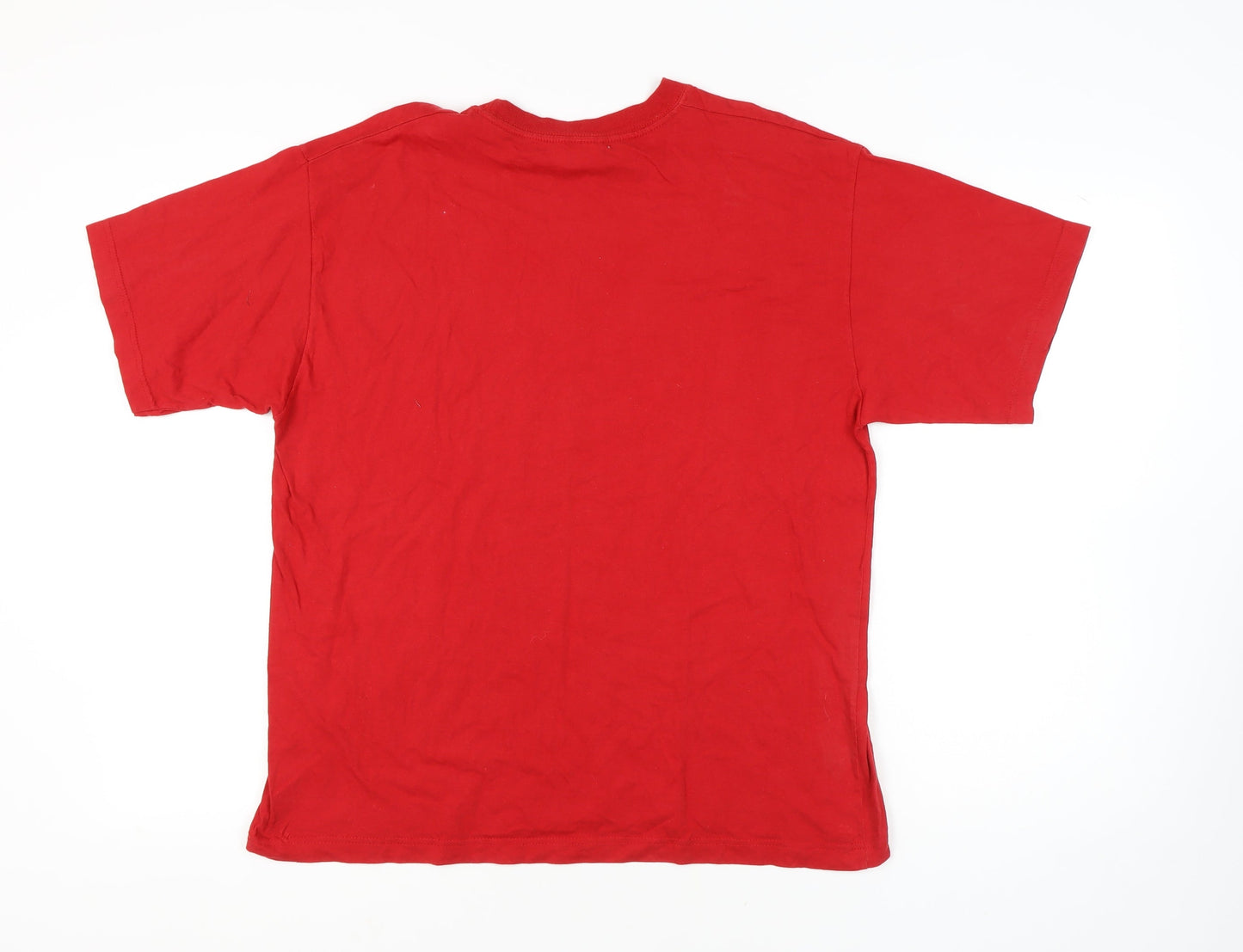 Gold Screens Unisex Red Crew Neck University T-Shirt L