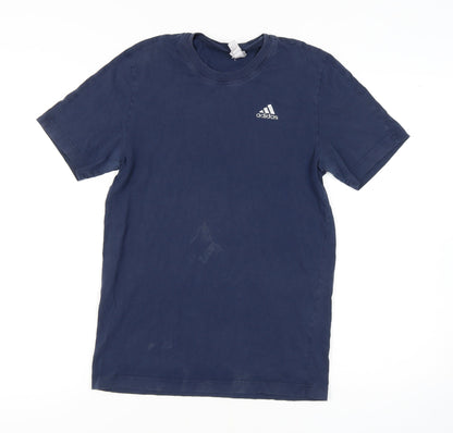 Adidas Men's Blue Short Sleeve Crew Neck T-Shirt - S