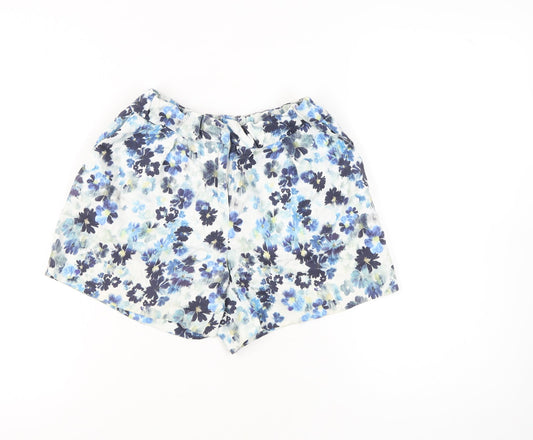 Warehouse Women's Blue Floral Shorts, Size 10