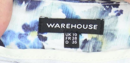 Warehouse Women's Blue Floral Shorts, Size 10