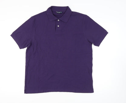 Marks and Spencer Men’s Purple Polo Shirt L