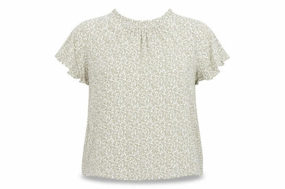 Front view of Marks & Spencer Women's Green Floral Top, size 14
