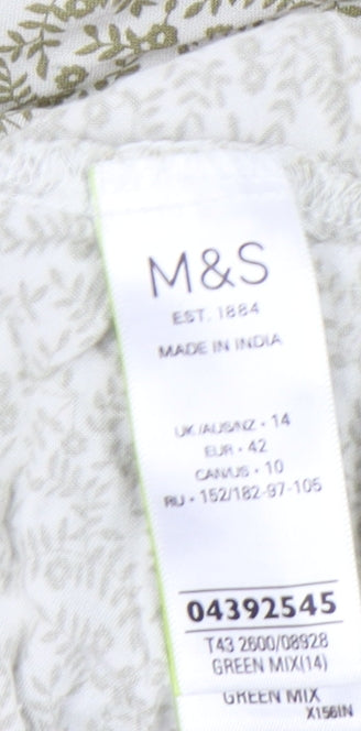 Womens UK Size 14 Marks and Spencer Green Basic Blouse