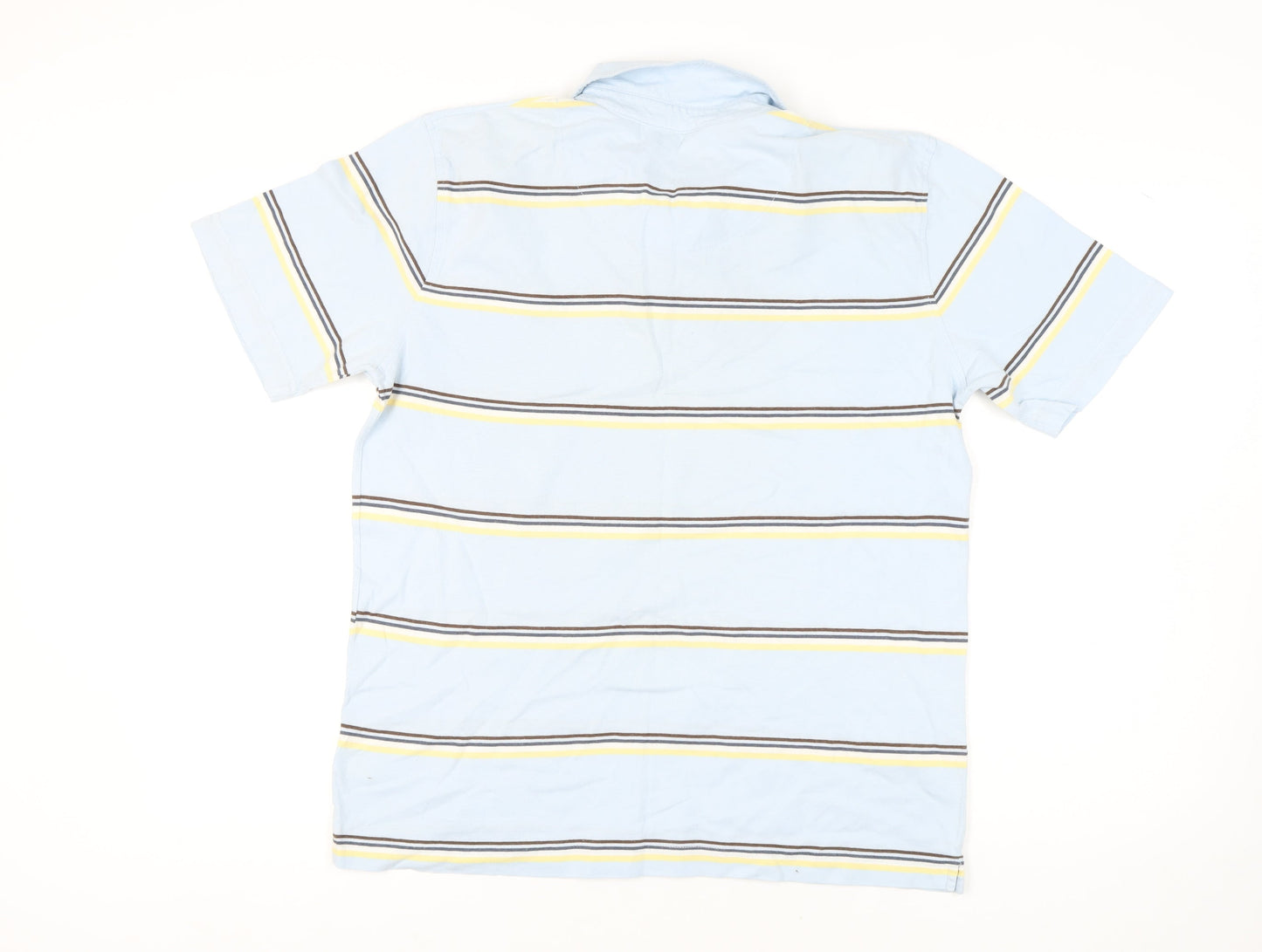 Maine New England Men's Blue Striped Polo Shirt M