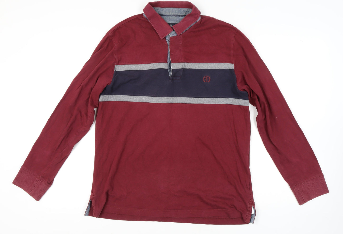 Marks and Spencer Mens Red Long Sleeve Polo M