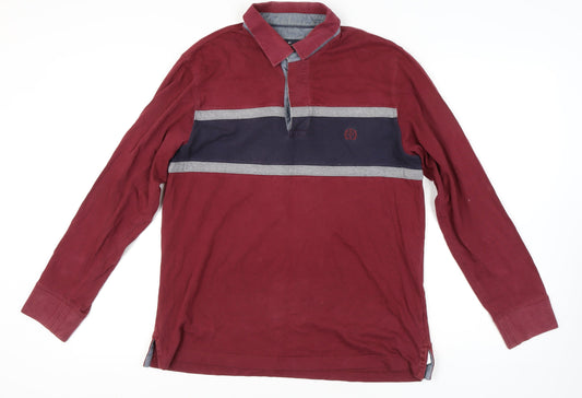 Marks and Spencer Mens Red Long Sleeve Polo M