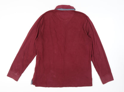 Marks and Spencer Mens Red Long Sleeve Polo M