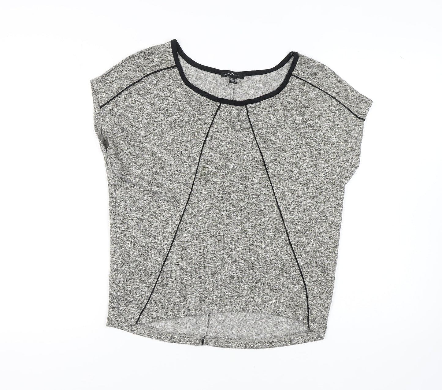 Womens UK Size 8 Mango Grey Basic T-Shirt