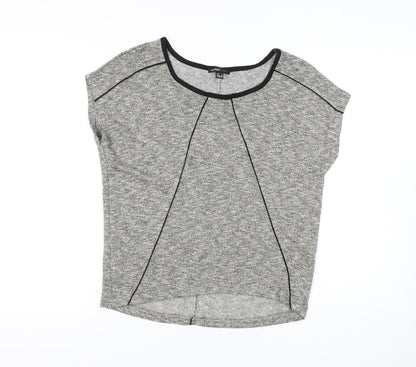 Womens UK Size 8 Mango Grey Basic T-Shirt