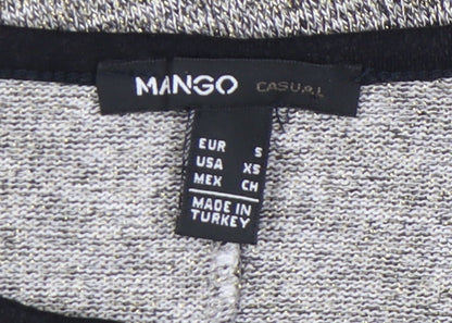 Womens UK Size 8 Mango Grey Basic T-Shirt
