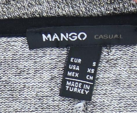 Womens UK Size 8 Mango Grey Basic T-Shirt