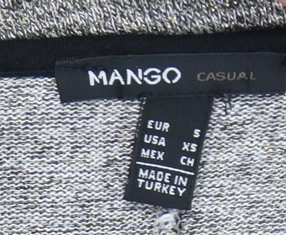 Womens UK Size 8 Mango Grey Basic T-Shirt