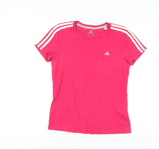 Adidas Women's Pink Activewear T-Shirt, Size S