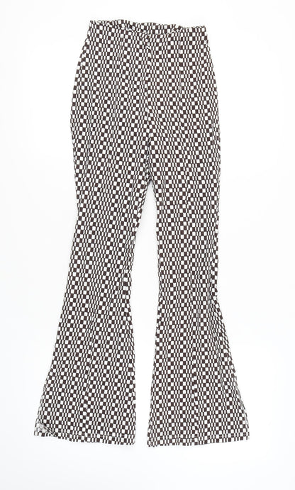 Topshop Women's Multicoloured Flared Trousers Size 6