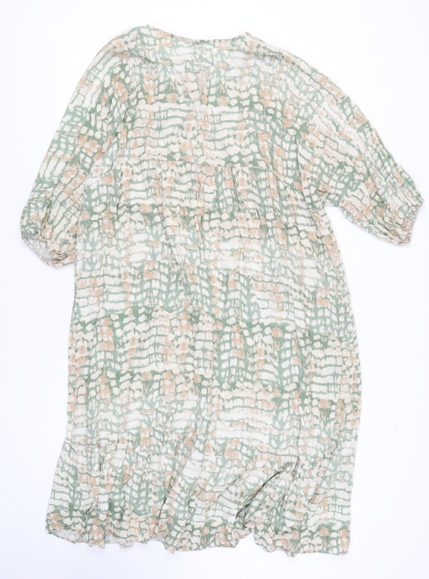 UNISONO Women's Multicoloured Shift Dress, Size L, 3/4 Sleeve
