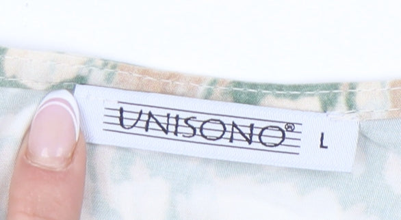 UNISONO Women's Multicoloured Shift Dress, Size L, 3/4 Sleeve