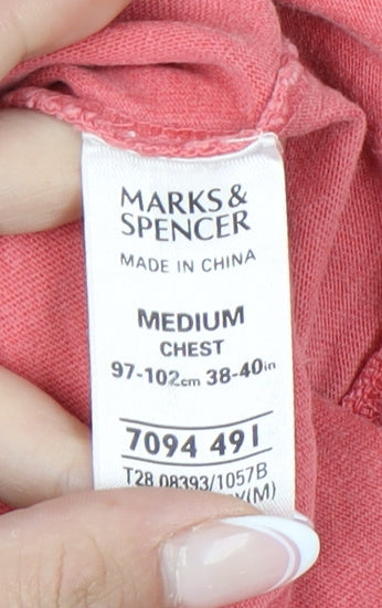 Marks and Spencer Red Short Sleeve Polo for Men