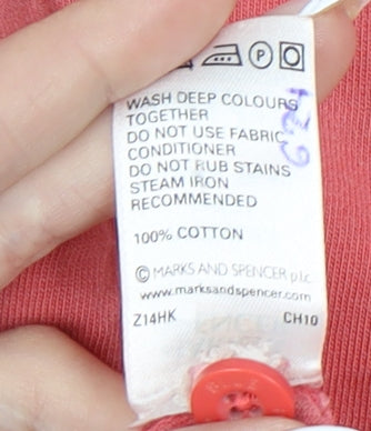 Marks and Spencer Red Short Sleeve Polo for Men