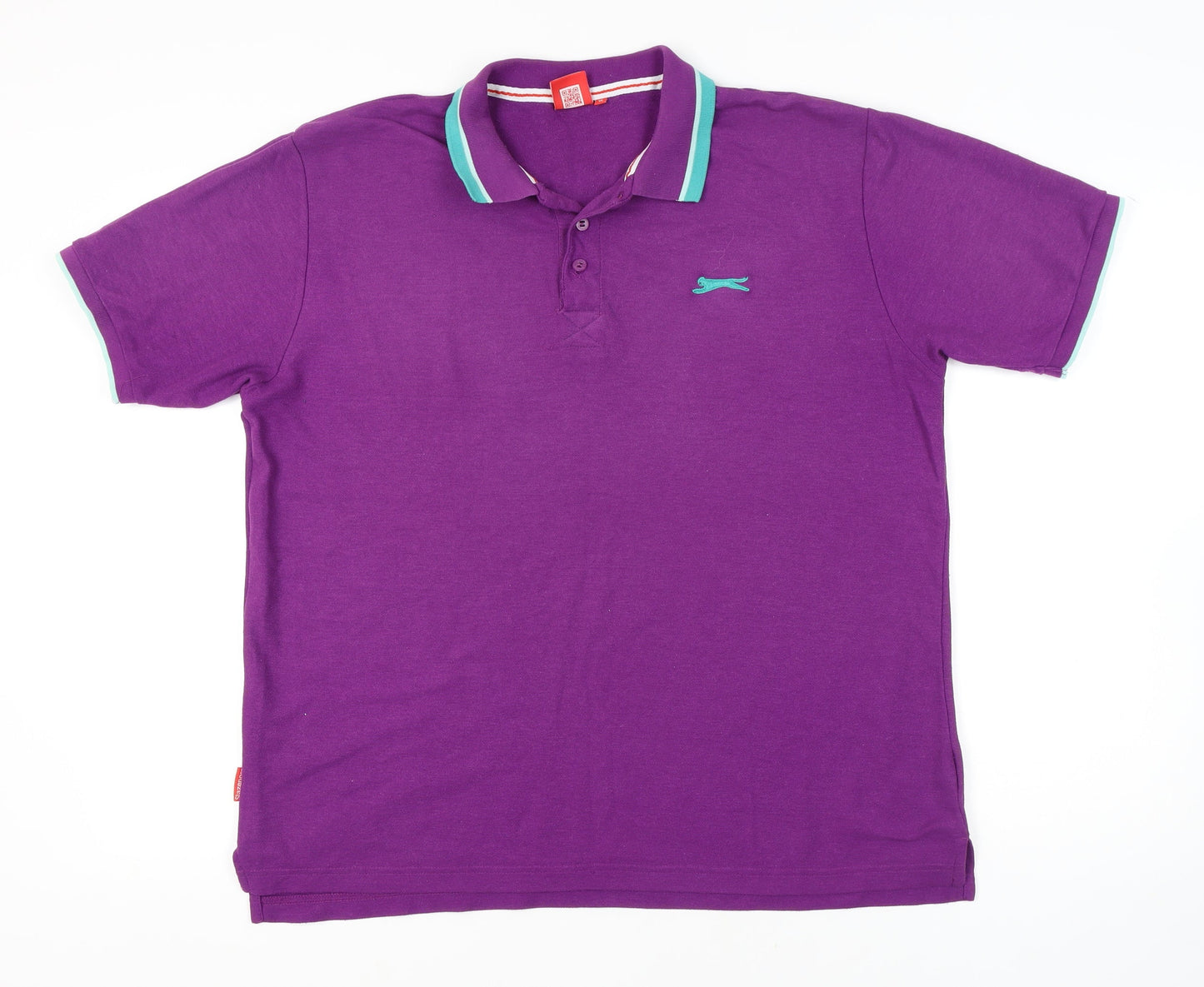 Slazenger Men's XL Purple Polo Shirt, Short Sleeve