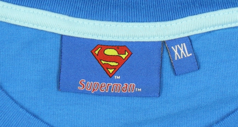 Superman Men's Blue 2XL Crew Neck T-Shirt