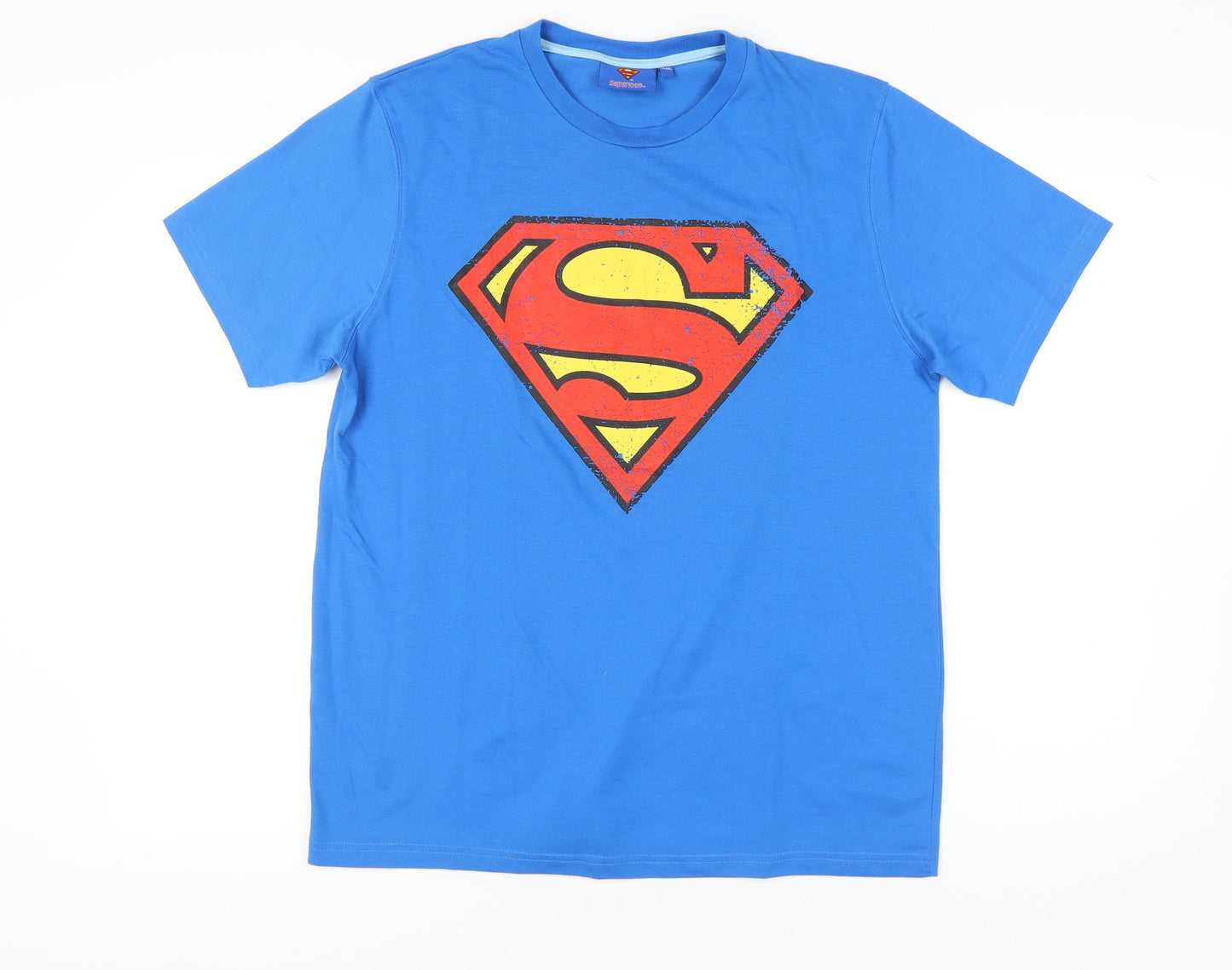 Superman Men's Blue 2XL Crew Neck T-Shirt