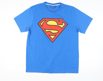 Superman Men's Blue 2XL Crew Neck T-Shirt
