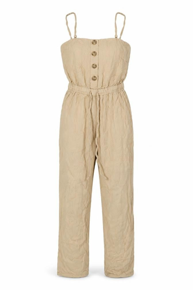 Womens UK Size 6 Amisu One-Piece Beige Jumpsuit