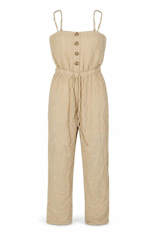 Womens UK Size 6 Amisu One-Piece Beige Jumpsuit