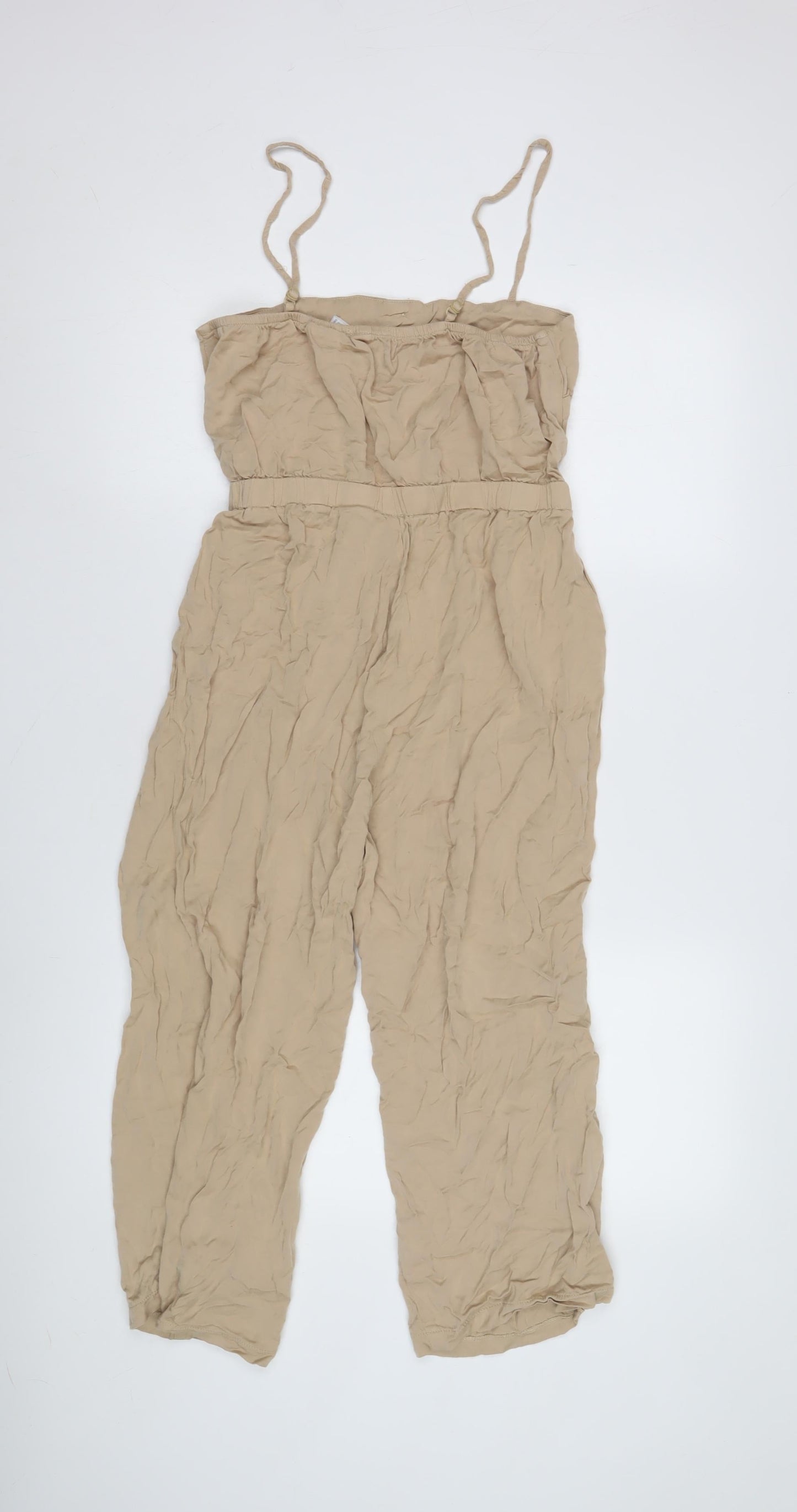 Womens UK Size 6 Amisu One-Piece Beige Jumpsuit