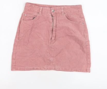 boohoo Women's Pink Corduroy Skirt Size 10, Stylish & Comfortable