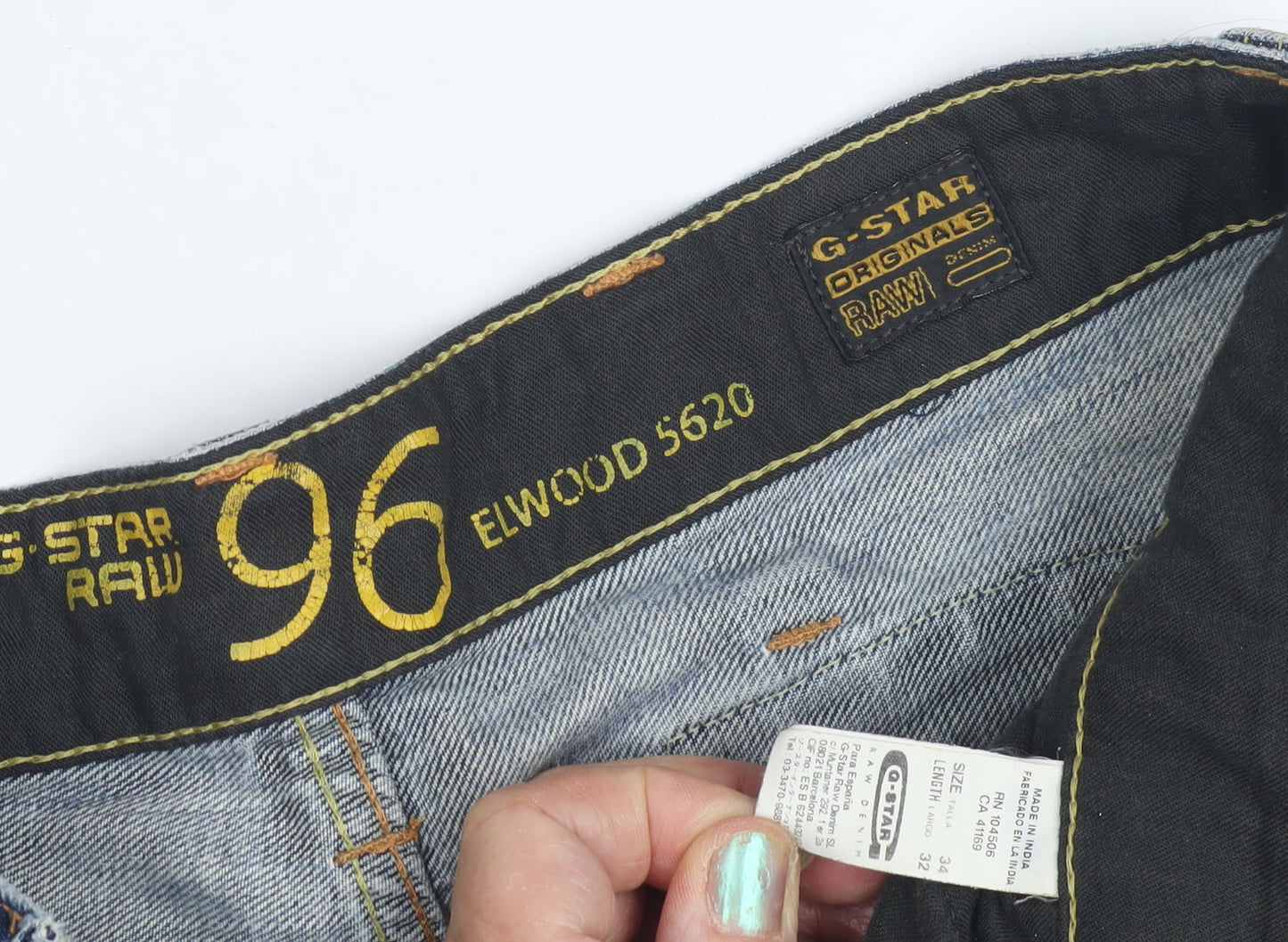 G-Star Men’s Blue Denim Cargo Shorts Size 34