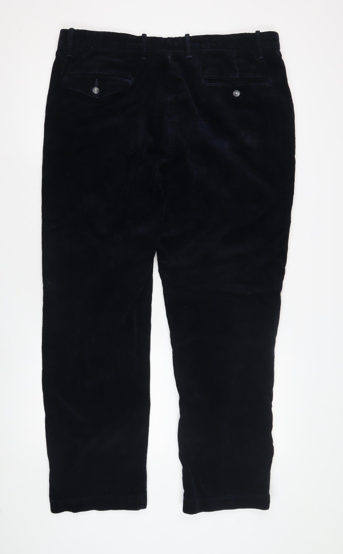 Marks and Spencer Men's Blue Corduroy Trousers, Size 38