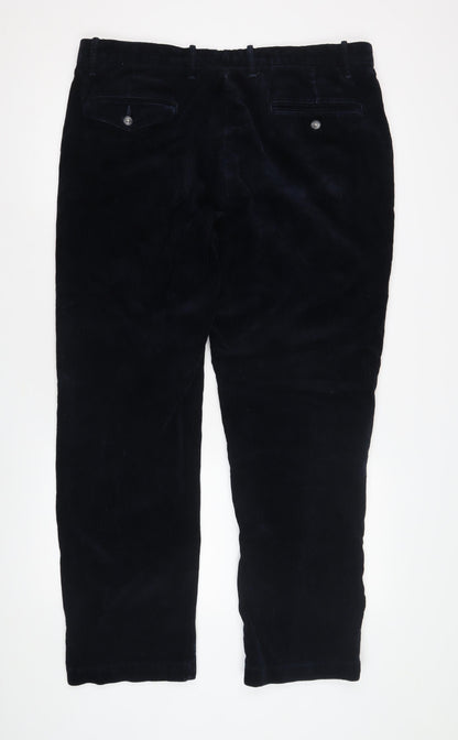 Marks and Spencer Men's Blue Corduroy Trousers, Size 38