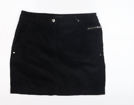Next Women's Black Corduroy Pencil Skirt Size 12
