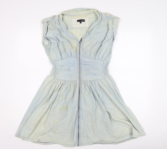 Next Women's Blue Chambray Shirt Dress Size 10