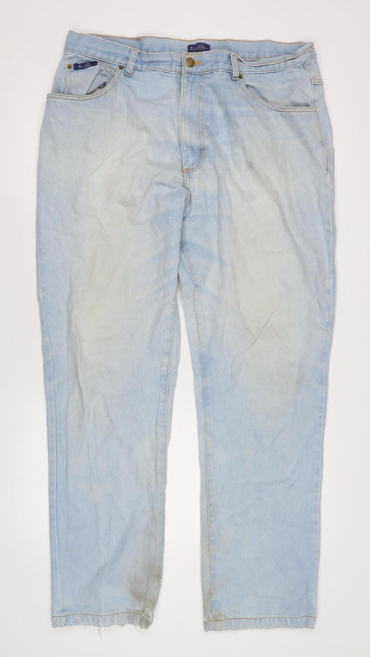 Union Blues Men's Light Blue Straight Jeans 42XL