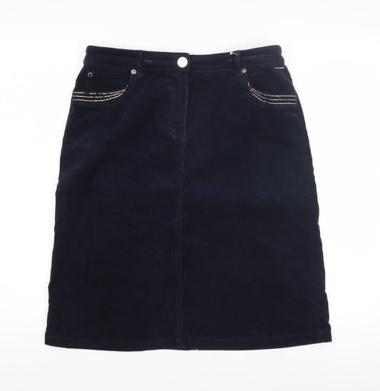 Marks and Spencer Women's Blue Corduroy Skirt, Size 12