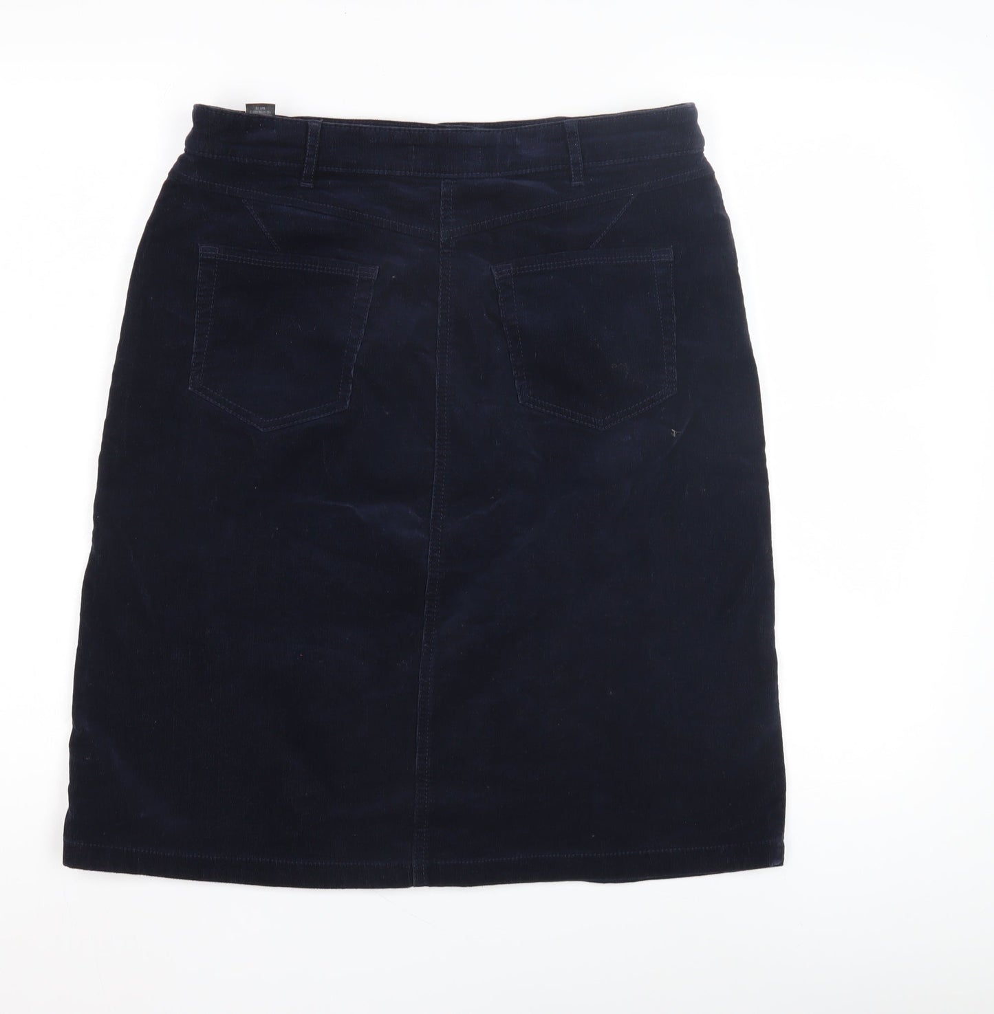 Marks and Spencer Women's Blue Corduroy Skirt, Size 12