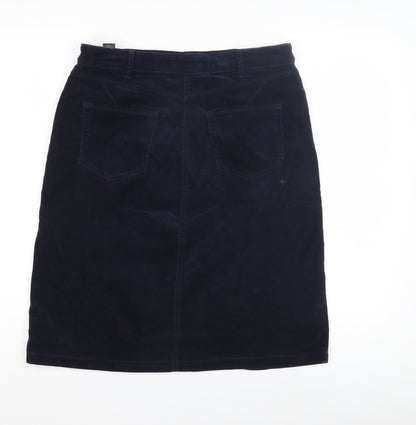 Marks and Spencer Women's Blue Corduroy Skirt, Size 12