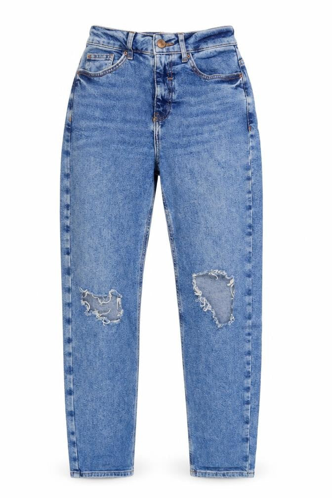 Womens UK Size 8 New Look Relaxed Fit Mom Blue Jeans