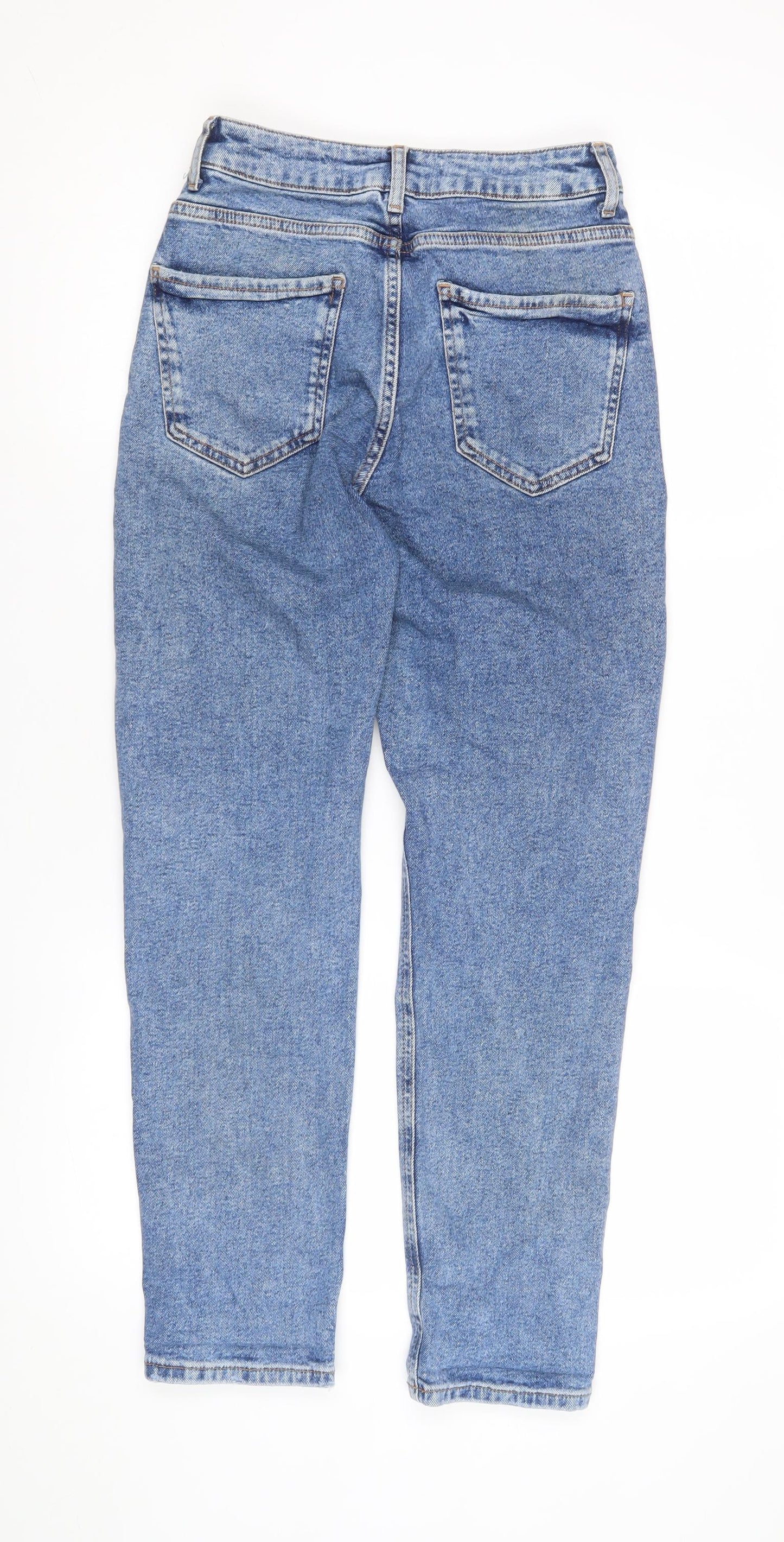 New Look Women's Blue Mom Jeans Size 8 Distressed Relaxed