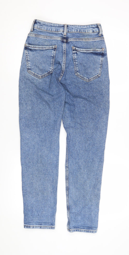 New Look Women's Blue Mom Jeans Size 8 Distressed Relaxed